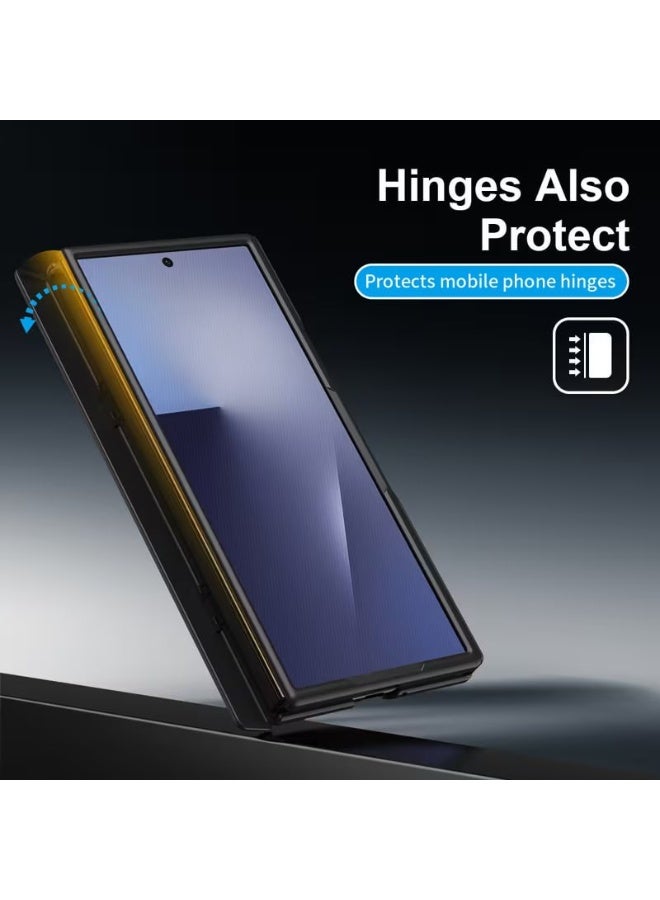 CATANES Kickstand Flip Case Grip for Samsung Galaxy Z TriFold – Fabric Texture, Shockproof and Camera Protection, Black - Image 4